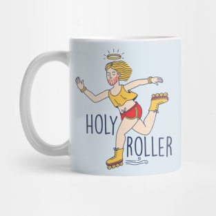 Funny Holy Roller Rollerblading Jesus // Christian Humor Mug